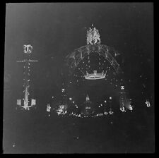 THE MALL ILLUMINATIONS AT NIGHT LONDON JUNE 1953 Magic Lantern Slide PHOTO picture