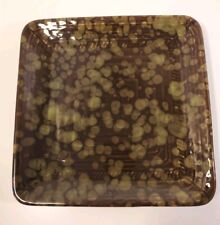 Ceramic Black & Green Spotted Square Plate 9