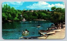 Mexico City Mexico Chapultepec Lake & Castle-People In Boats VINTAGE Postcard picture