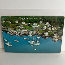 New Harbor Maine Coast Ocean Port Dock Postcard  picture