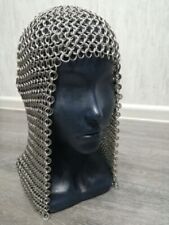 Chainmail Coif Mild Steel Chain mail Coif, 10 mm 16 Gauge Butted Coif hood Coif picture