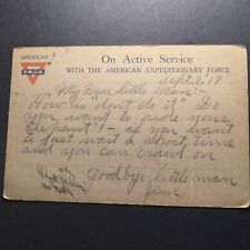 WW2 Censered American Expeditionary Force Postcard.  YMCA Supplied Stationary. picture