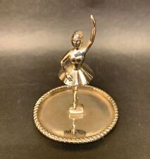 Silver Tone Dancing Ballerina Figure Ash Tray, Paper Weight picture