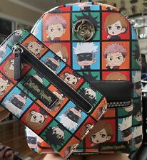 Jujutsu Kaisen Chibi Character Grid Mini Backpack W/ MATCHING WALLET picture