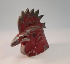 Antique 1920-30 METAL ROOSTER PAPERWEIGHT ADVERTISING PIKGARD CHICKEN Sample Dis picture