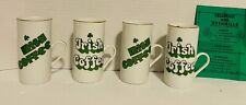 4 Vintage Enesco Gold Rim Irish Coffee  Recipe Cups Mugs Green Shamrock Clover picture