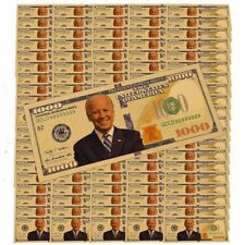 100 Pack 2024 President Joe Biden $1000 Gold Dollar Bills Funny Money Maga picture