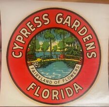 Vintage 1950s Cypress Gardens Winter Haven Florida Souvenir Goldfarb Decal picture