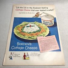 1951 Borden's Cottage Cheese Lift The Lid Dairy Ad (14” x 10.25”) picture