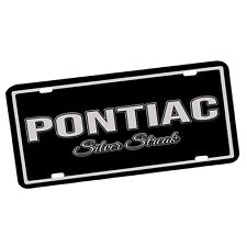 Pontiac Silver Streak Classic Car Black and Silver Aluminum License Plate picture