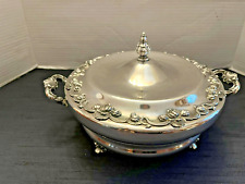 Antique Homan (4 PC) Ornate Quadruple Silverplate Covered Casserole Dish #1859 picture