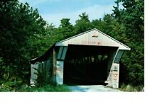 Vintage Carroll County Indiana Adams Mill Covered Bridge Unposted Postcard #486 picture
