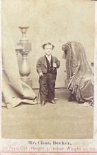 Antique Victorian CDV Photo Little Person Chas Decker Ranger's Parlors Syracuse picture