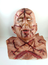 Bald Bloody Scar Realistic Alien Human Face Latex Halloween Mask Adult Size picture