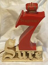 Vintage SEAGRAMS 7 WHISKEY REGISTER TOPPER LIGHTED SIGN THE SURE picture