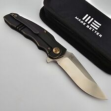 We Knife Co. Skreech Folding Knife Black Titanium Handles Satin 20CV Blade 2014A picture