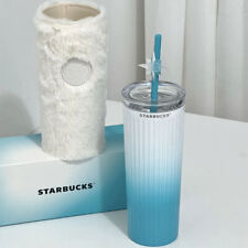 Authentic Starbucks China 2023 Blue Gradient Aurora 16oz SS Tumbler With Sleeve picture