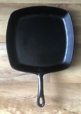 Vintage MADE IN USA Square Cast Iron Skillet Griddle Unmarked 10 