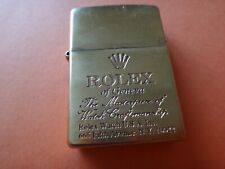 Never Used Year 2020 Brass Chrome Zippo Lighter ROLEX of Geneva Watch Logo picture