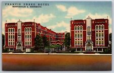 Minneapolis Minnesota~Francis Drake Hotel Street View~1950 Linen Postcard picture