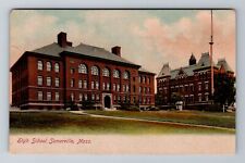 Somerville, MA-Massachusetts, High School Building Antique, Vintage Postcard picture