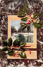 VINTAGE POSTCARD MERRY CHRISTMAS MAILED FROM WINDSOR VERMONT 1909 {dbl cancel} picture