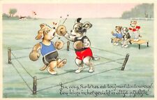 J72/ Sports Postcard c1910 Comic Boxing Gloves Ring Dressed Dogs 198 picture