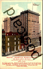 1913 HOTEL MARTHA WASHINGTON women guests only NY $1.50 - $5 day postcard jj213 picture