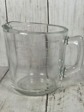 Vtg Clear Glass GLASBAKE 2 Cup / 1 Pint Measuring D Handle RED LETTERING Cup picture