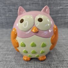 Pink Owl Ceramic Coin Piggy Bank Circo 6x6 inch picture