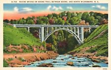 Postcard NC Ravine Bridge on Boone Trail North Carolina Linen Vintage PC J2338 picture