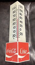 COKE COLA  VINTAGE TRIANGLE THERMOMETER SIGN WORKING picture