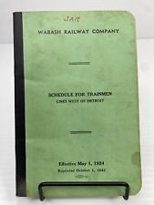 1942 Wabash Railway Company Lines of East Detroit Schedule for Trainmen Train RR picture