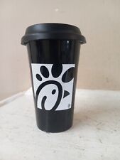 Chick-Fil-A Promotional Black Heavy Ceramic Travel Drinking Cup w/ Lid 6