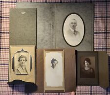 (x4) Vintage Studio Portraits Sepia Flap Cabinet Card Black & White Photo Lot picture