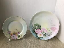 R C Rosenthal Two Hand Painted Signed Cabinet Plates Versailles Bavarian Floral  picture