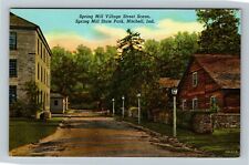 Mitchell IN-Indiana, Spring Mill Village Street, State Park, Vintage Postcard picture
