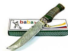 BABA CUSTOM HANDMADE FORGED DAMASCUS Steel Hunting Bowie Knife with Wood Handle picture
