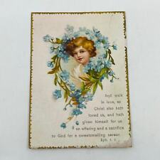 1880s Victorian Christian Holy Prayer Card Ephesians 5:2 Lord’s Prayer Gilt AA2 picture