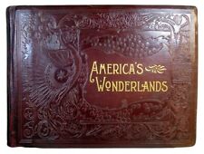 ANTIQUE AMERICAN PHOTO BOOK Railroad INDIANS National Parks OLD WEST Travel U.S. picture