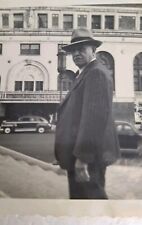 1949 Black & White Original Photo Man Posing With Penn Harris Hotel Background picture