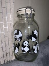 RARE Vintage 1993 Carlton Glass Panda Canister (3L)-Collector Glass-Animal Love picture