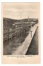 Postcard VT Montpelier Flood Scene on State Street Vintage 1927 picture