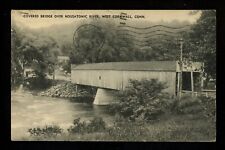 Connecticut CT postcard West Cornwall Covered Bridge Housatonic River 1935 picture