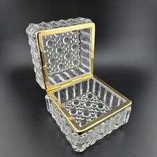 Vintage Westminster French Crystal Trinket Box W Germany Hand Molded Hinged picture