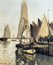 Oil painting Sailing-Boats-at-Honfleur-1866-Claude-Monet-Oil-Painting sail boat picture