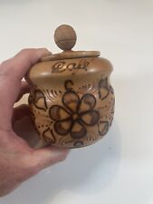 Vintage Set Of Handmade Wood Sugar & Coffee Canister With Lid picture