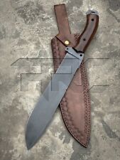 HANDMADE HIGH CARBON STEEL BIG HUNTING BOWIE KNIFE ACID WASH OUTDOOR WITH SHEATH picture