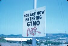 1972 You Are Now Entering GTMO City Guantanamo Bay Cuba Sign Vtg 35mm Slide picture
