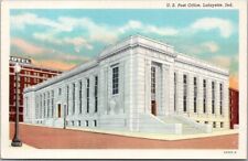 c1930s West Lafayette, Indiana Postcard U.S. POST OFFICE Street View / Curteich picture